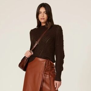 Elegant Brown Crew Neck Sweater